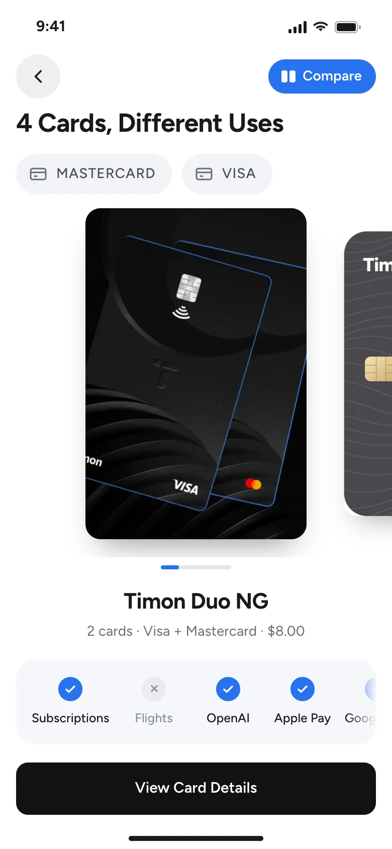 Proposed: Displaying card capabilities
